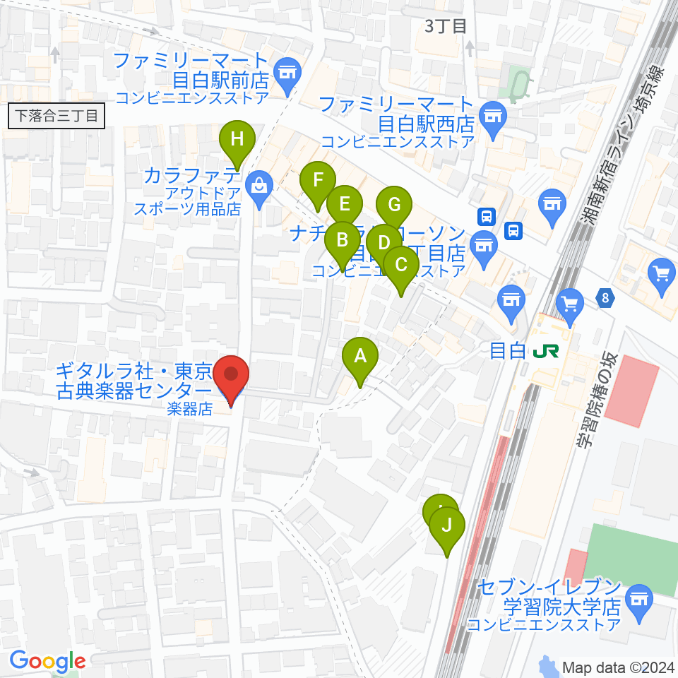 ギタルラ社 東京古典楽器センター周辺の駐車場・コインパーキング一覧地図