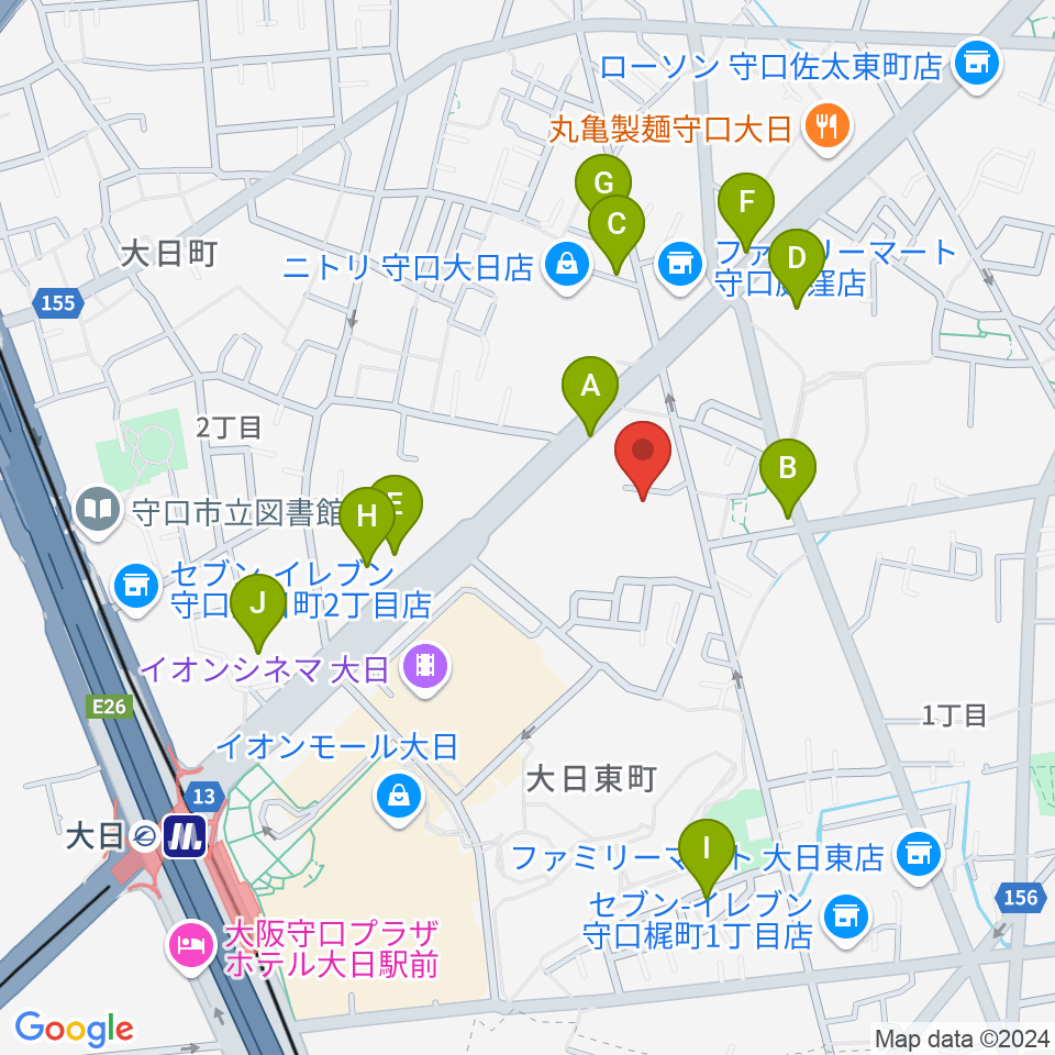 ギターワークス周辺の駐車場・コインパーキング一覧地図