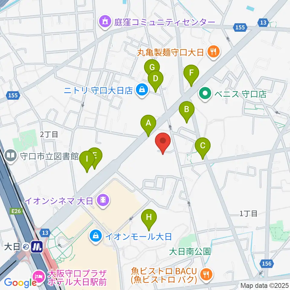 ギターワークス周辺の駐車場・コインパーキング一覧地図