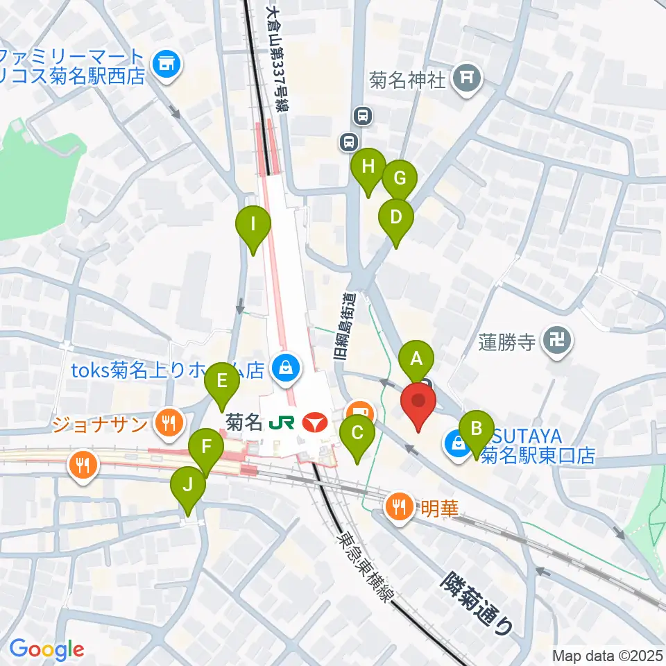ハタ楽器 菊名駅前店周辺の駐車場・コインパーキング一覧地図