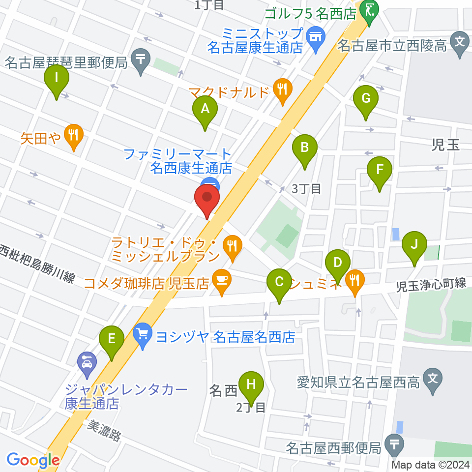 日野屋和楽器店周辺の駐車場・コインパーキング一覧地図