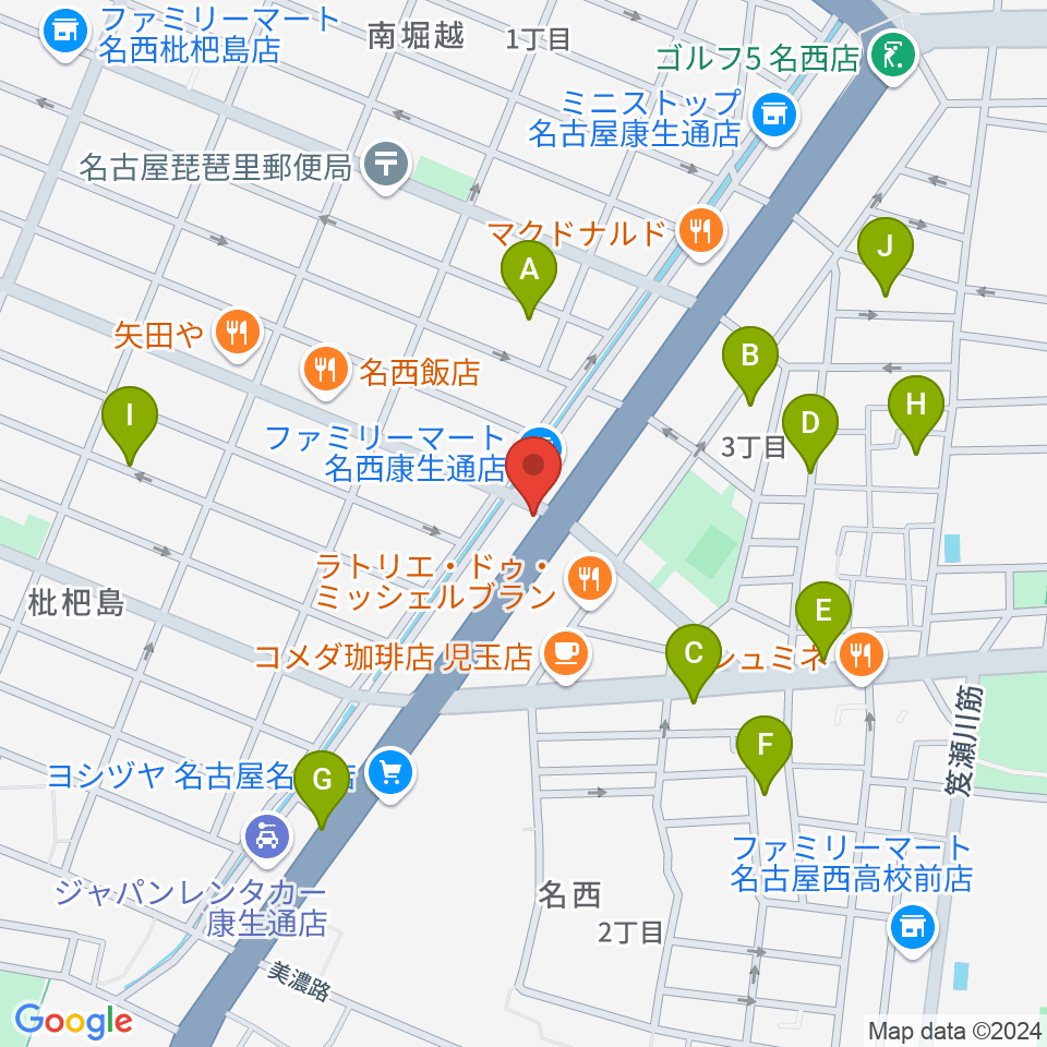 日野屋和楽器店周辺の駐車場・コインパーキング一覧地図