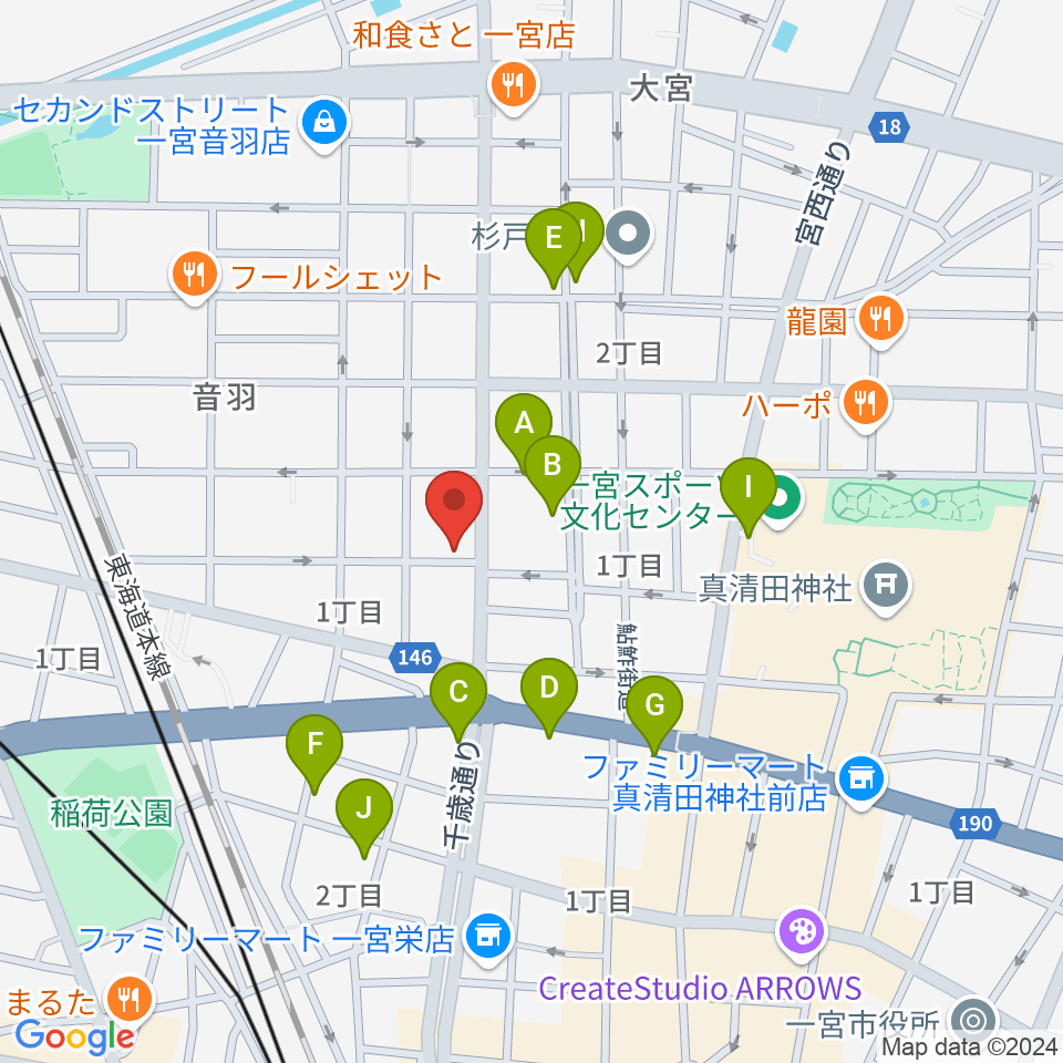 音 THE RUN周辺の駐車場・コインパーキング一覧地図