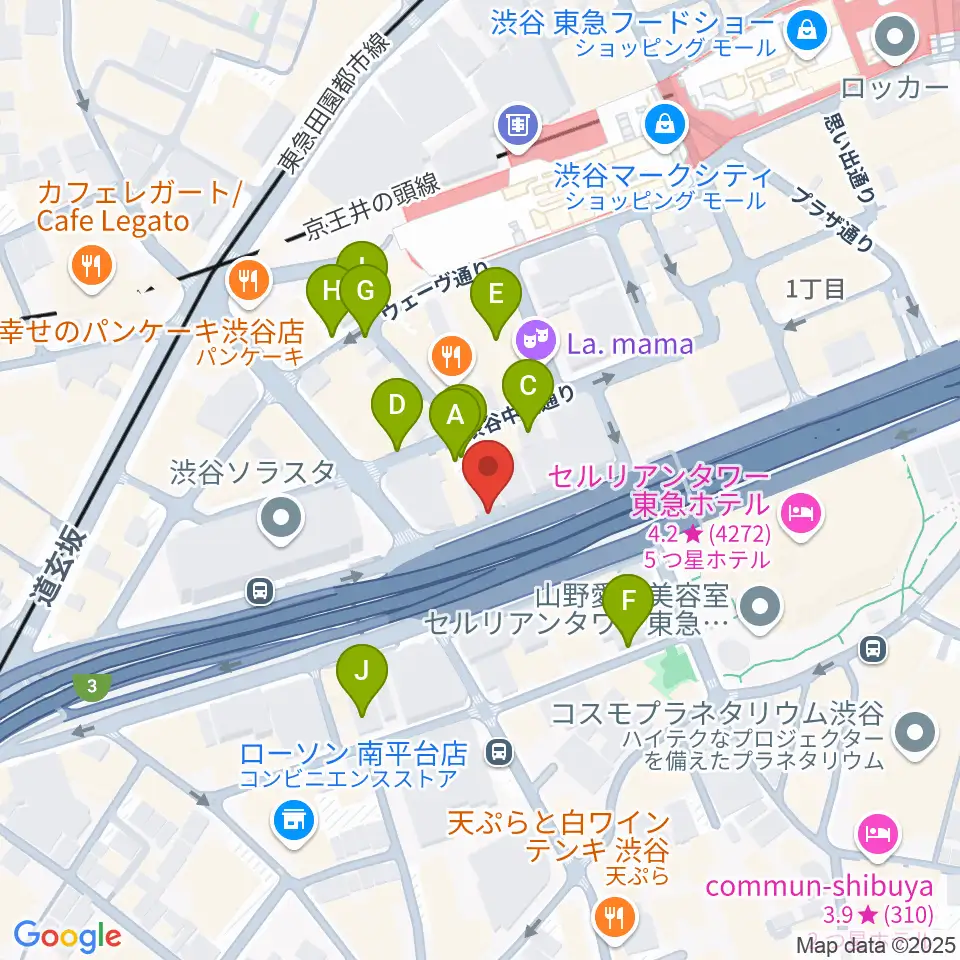 フーチーズ周辺の駐車場・コインパーキング一覧地図