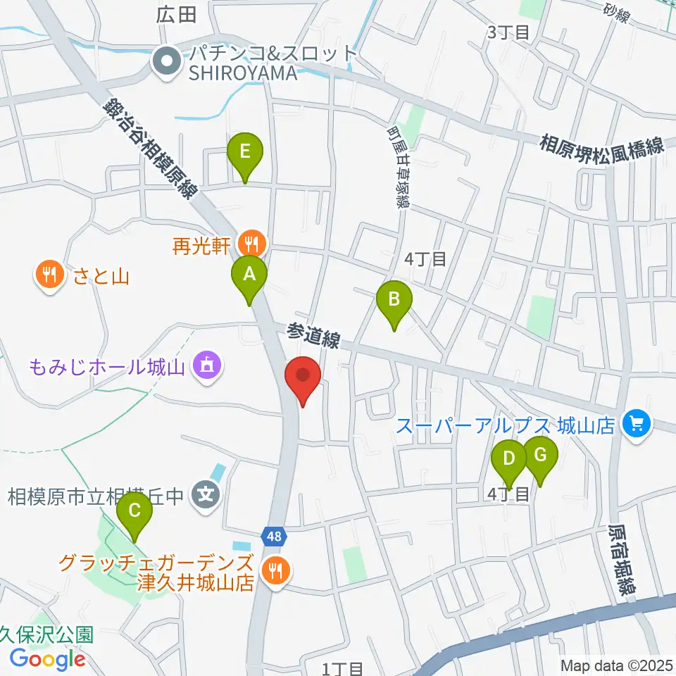 池田ピアノ城山工房周辺の駐車場・コインパーキング一覧地図