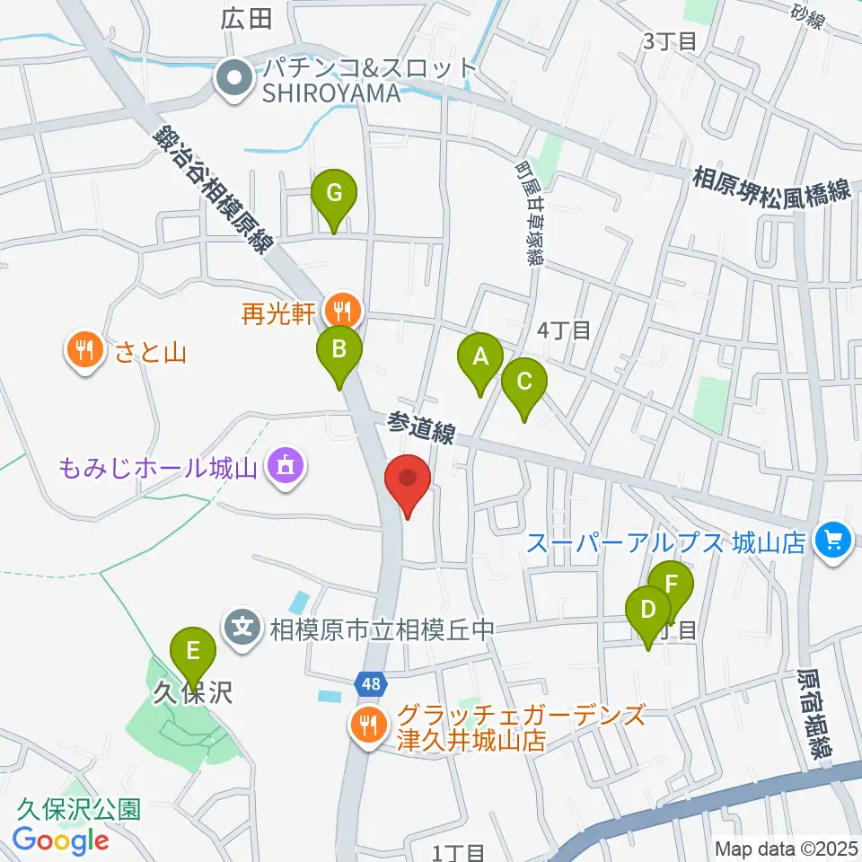 池田ピアノ城山工房周辺の駐車場・コインパーキング一覧地図