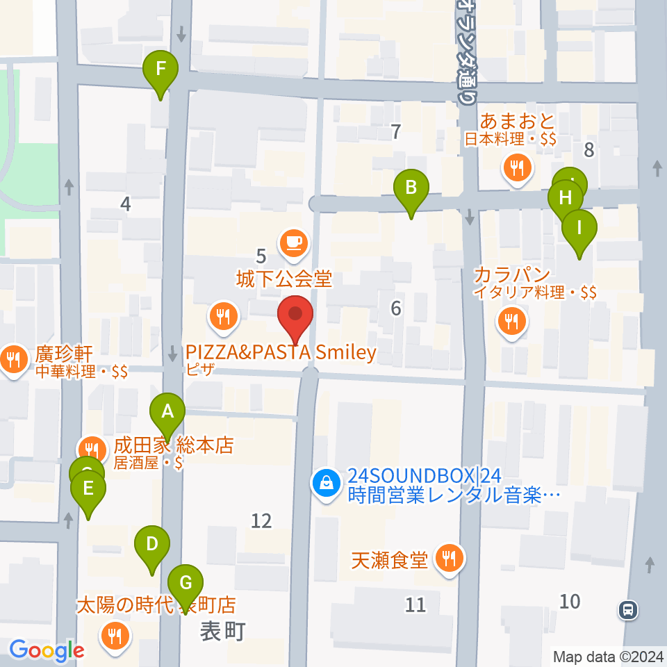 服部管楽器 岡山本店周辺の駐車場・コインパーキング一覧地図