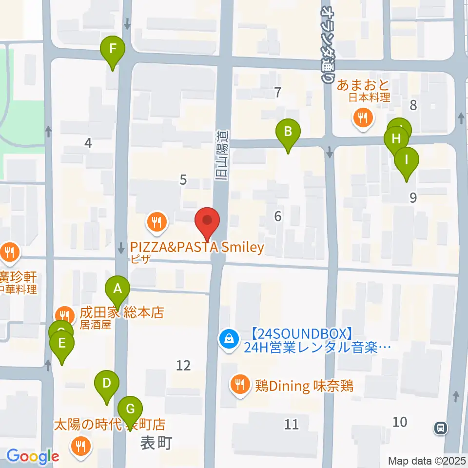 服部管楽器 岡山本店周辺の駐車場・コインパーキング一覧地図
