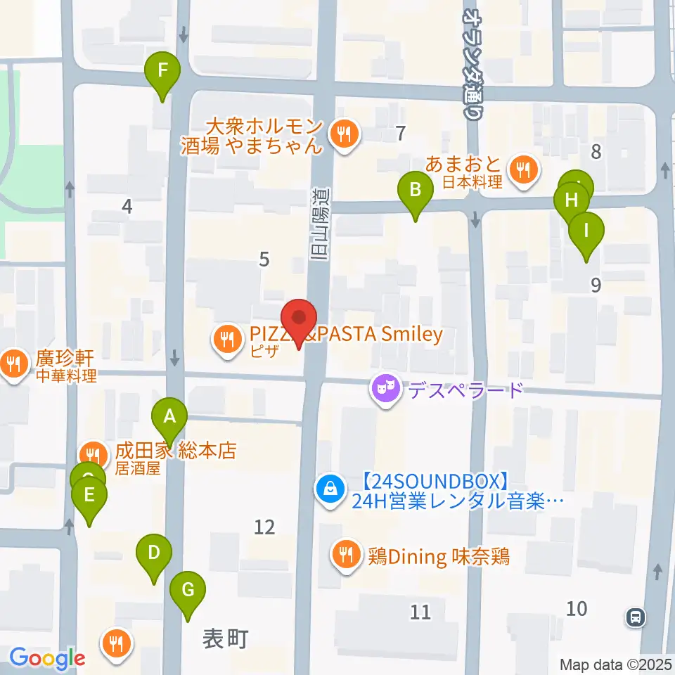 服部管楽器 岡山本店周辺の駐車場・コインパーキング一覧地図