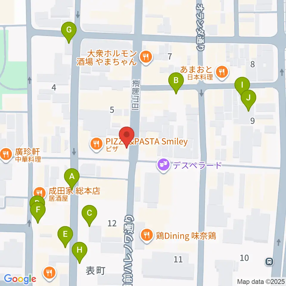 服部管楽器 岡山本店周辺の駐車場・コインパーキング一覧地図