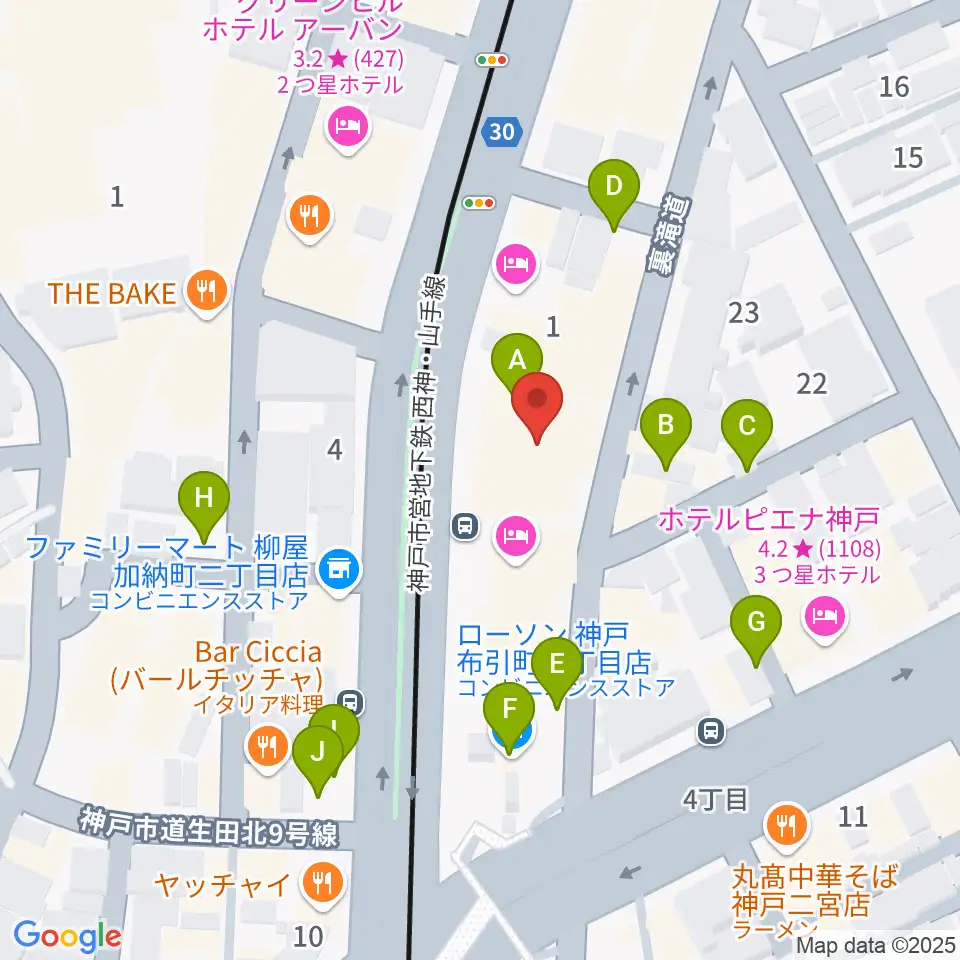 ブリーズ楽器周辺の駐車場・コインパーキング一覧地図
