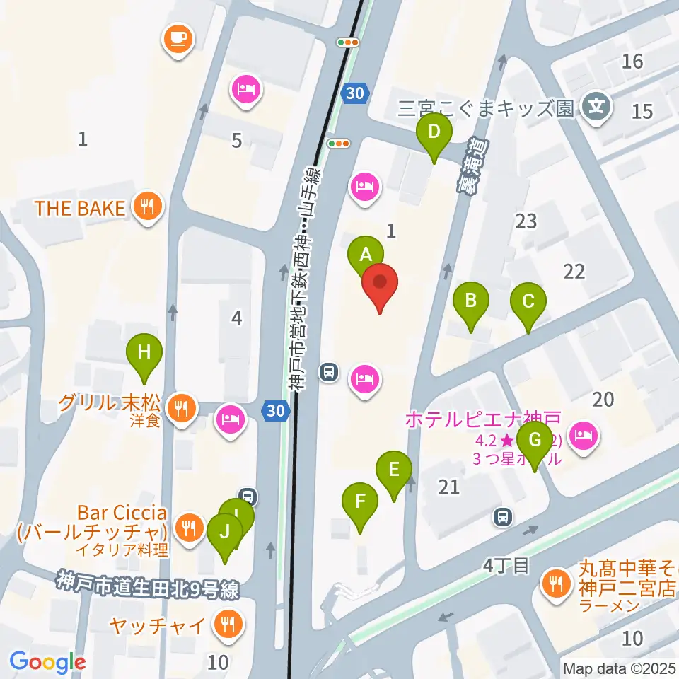 ブリーズ楽器周辺の駐車場・コインパーキング一覧地図