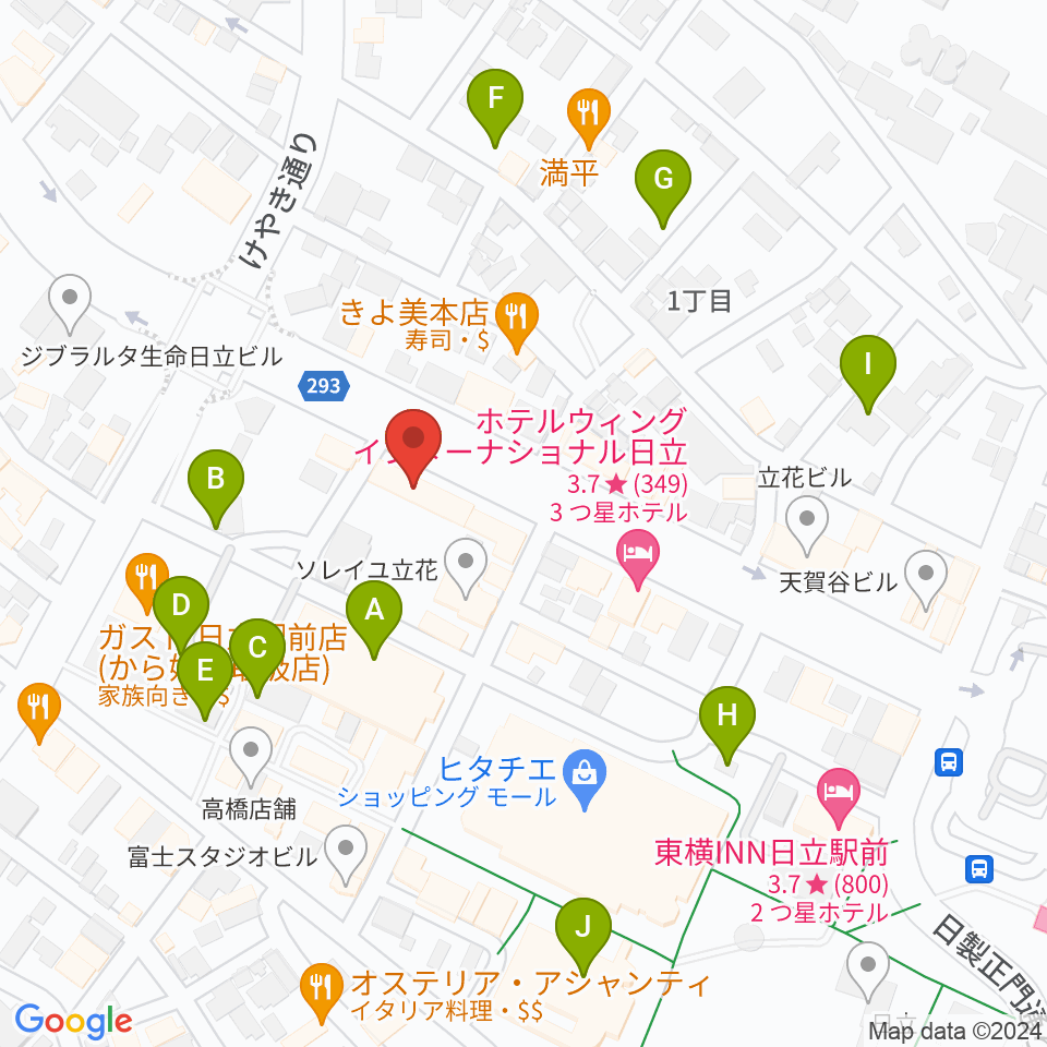 クシダピアノ社周辺の駐車場・コインパーキング一覧地図