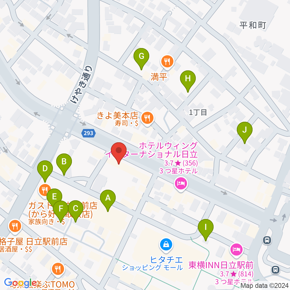 クシダピアノ社周辺の駐車場・コインパーキング一覧地図