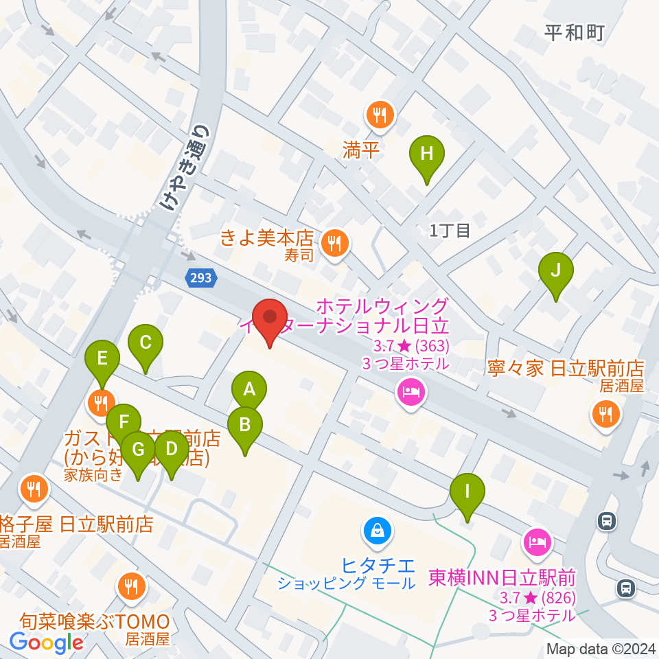 クシダピアノ社周辺の駐車場・コインパーキング一覧地図