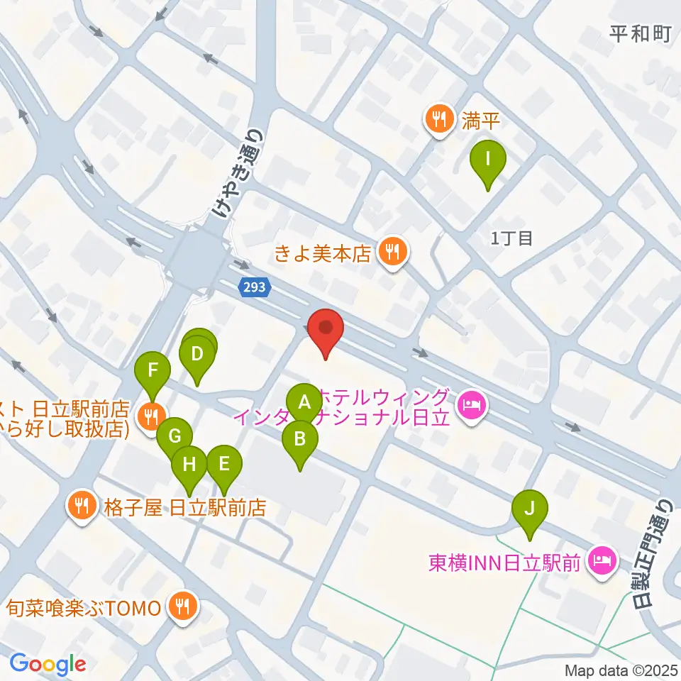 クシダピアノ社周辺の駐車場・コインパーキング一覧地図