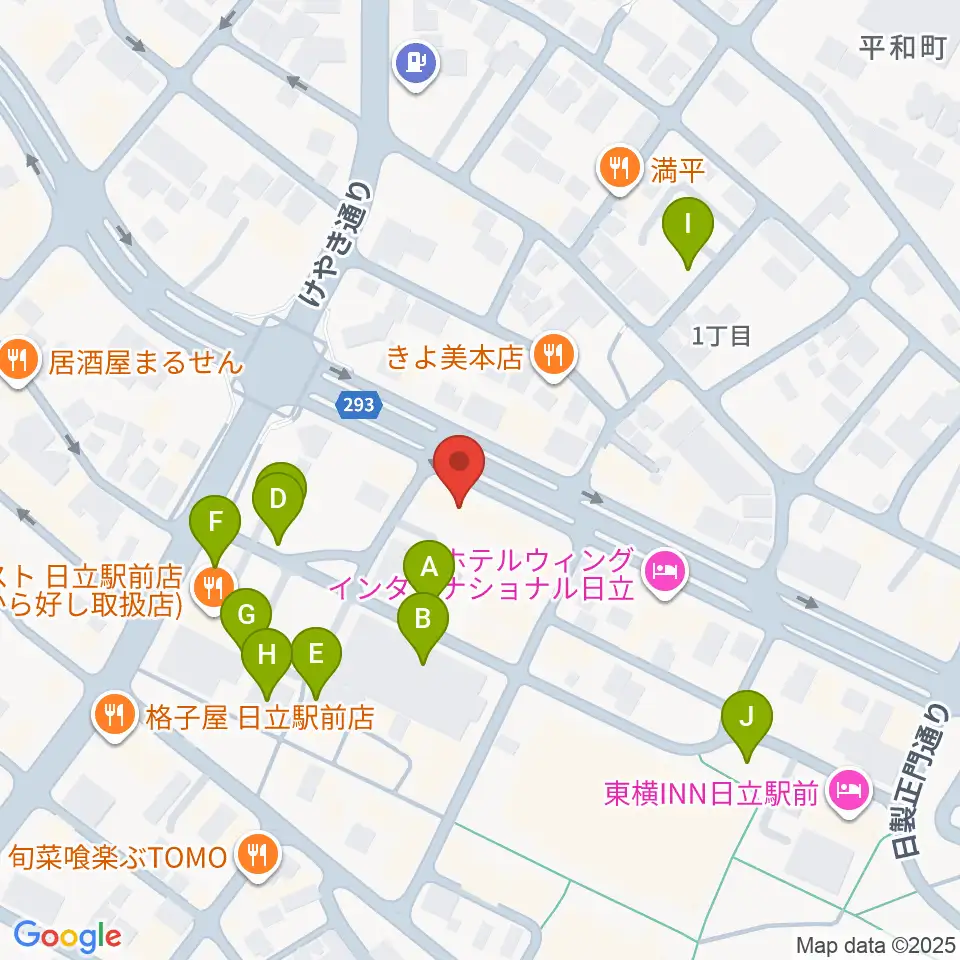 クシダピアノ社周辺の駐車場・コインパーキング一覧地図