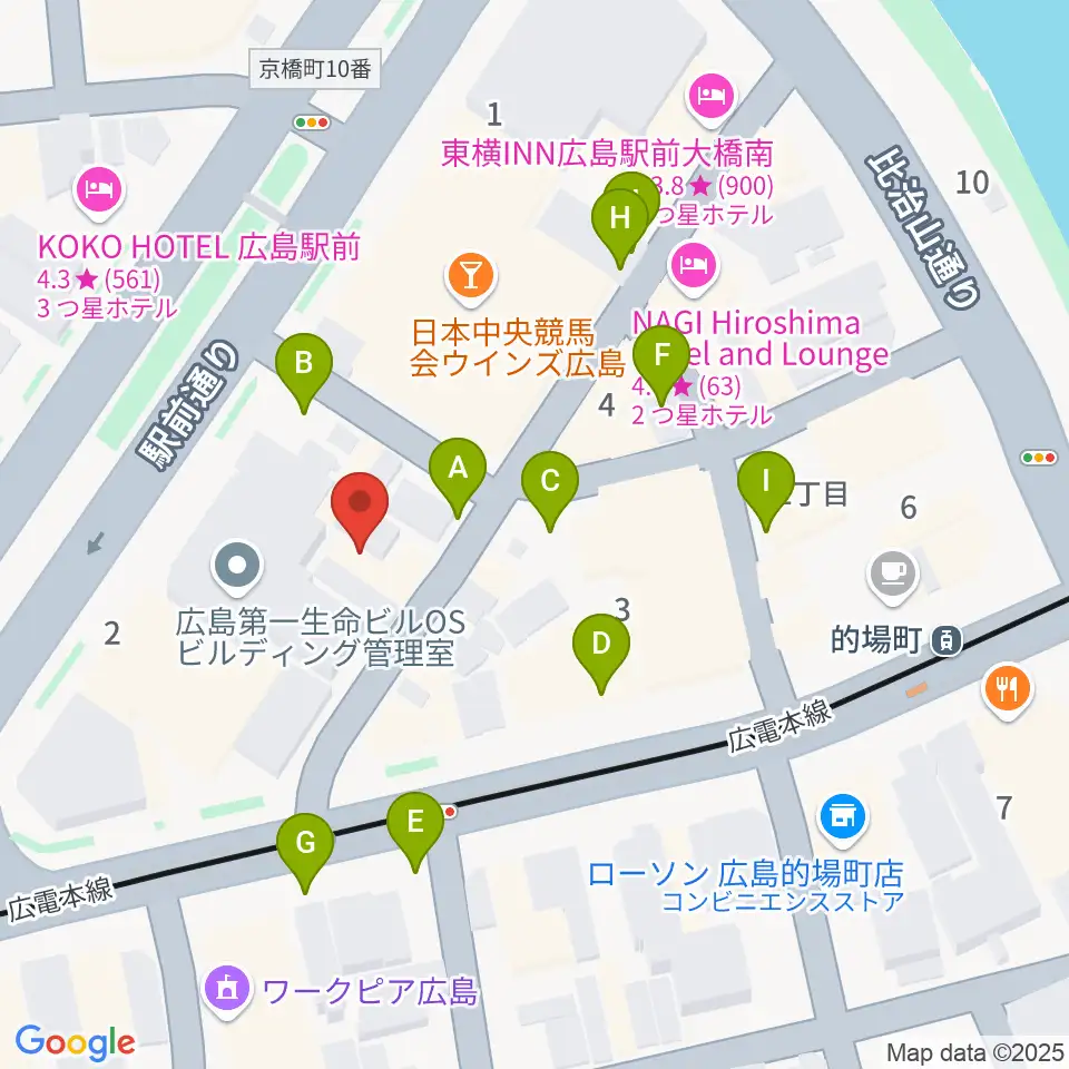 ミュージックライフTAO広島店周辺の駐車場・コインパーキング一覧地図