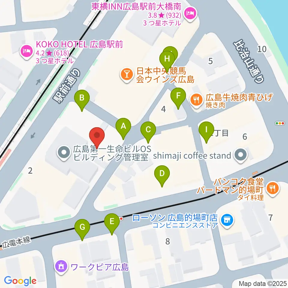 ミュージックライフTAO広島店周辺の駐車場・コインパーキング一覧地図