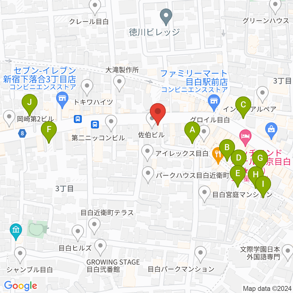 株式会社目白周辺の駐車場・コインパーキング一覧地図