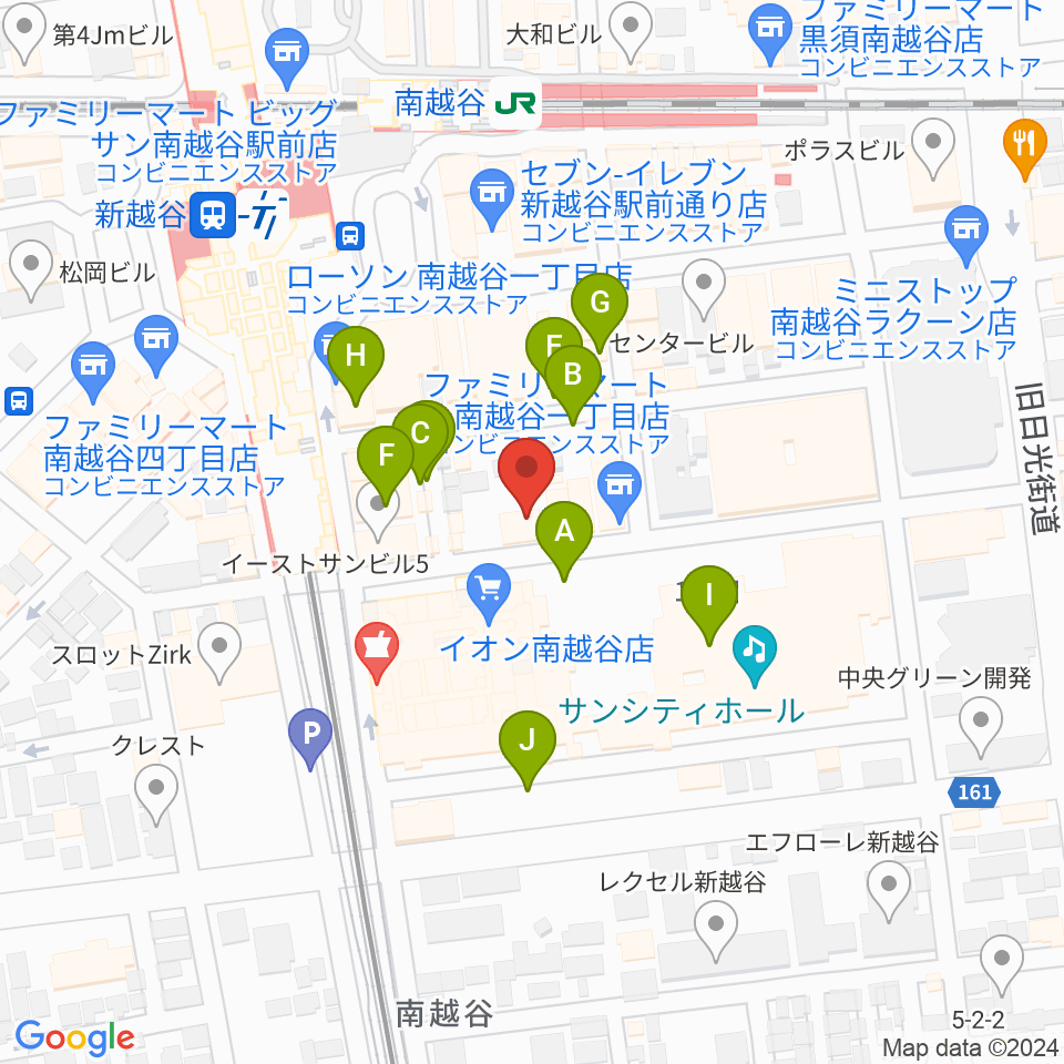 ミリオン楽器 南越谷店周辺の駐車場・コインパーキング一覧地図