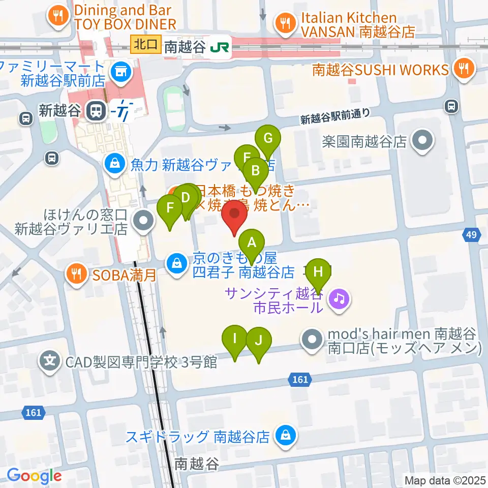 ミリオン楽器 南越谷店周辺の駐車場・コインパーキング一覧地図