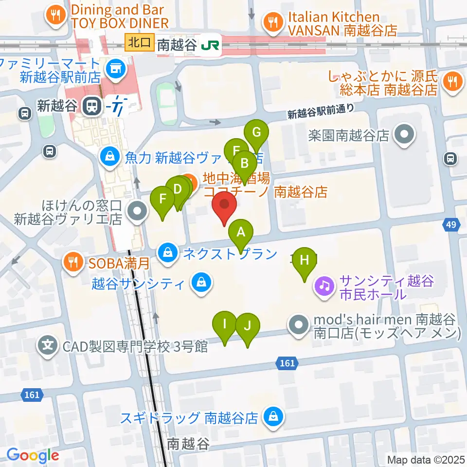ミリオン楽器 南越谷店周辺の駐車場・コインパーキング一覧地図