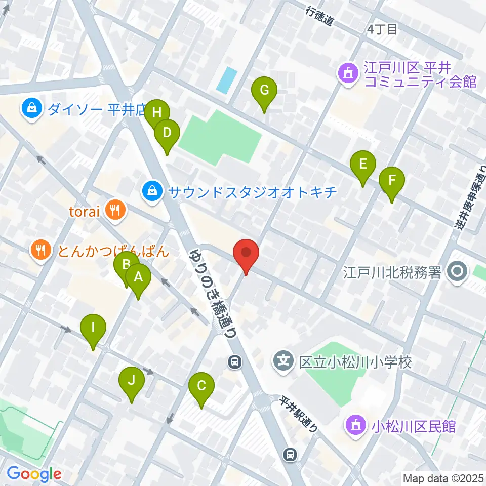 向山楽器店周辺の駐車場・コインパーキング一覧地図