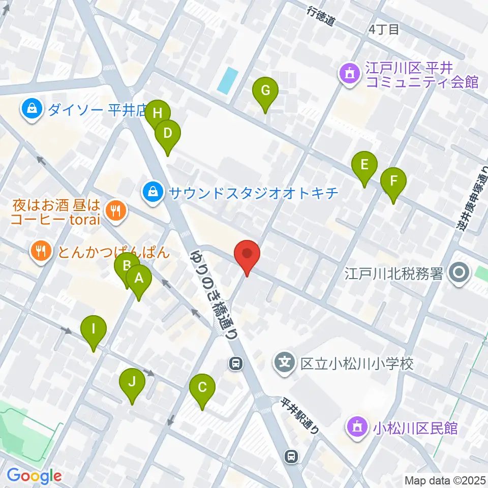 向山楽器店周辺の駐車場・コインパーキング一覧地図