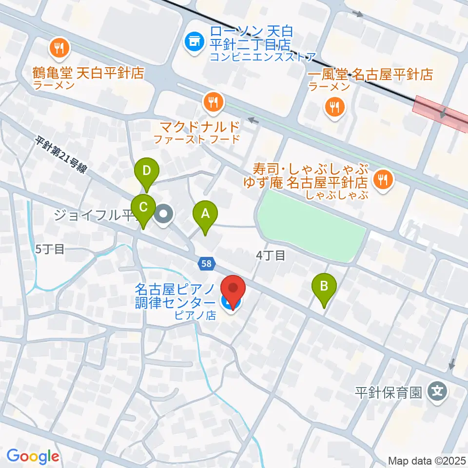 名古屋ピアノ調律センター周辺の駐車場・コインパーキング一覧地図