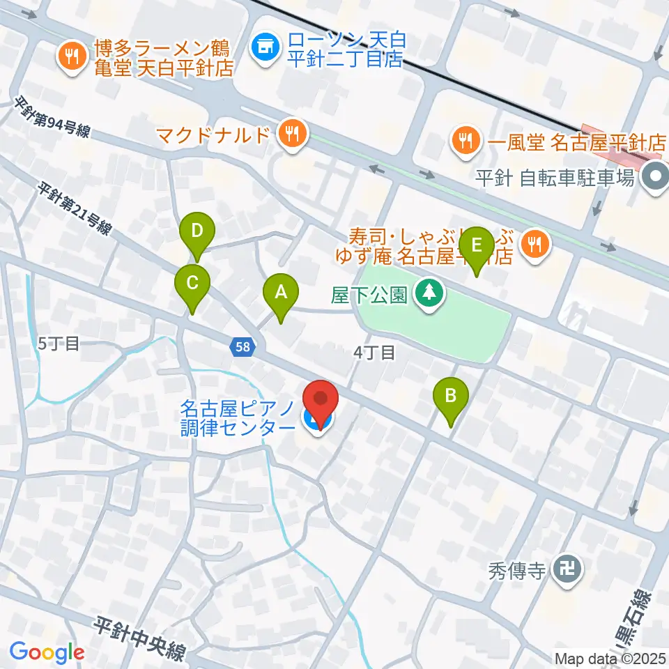 名古屋ピアノ調律センター周辺の駐車場・コインパーキング一覧地図