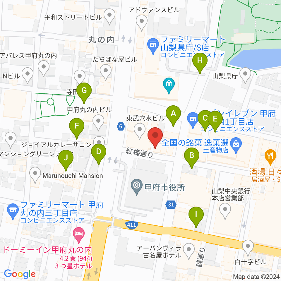 内藤楽器本店周辺の駐車場・コインパーキング一覧地図