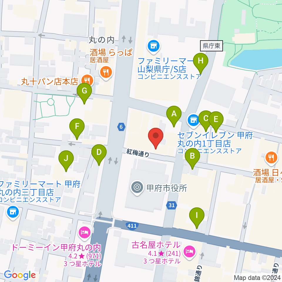 内藤楽器本店周辺の駐車場・コインパーキング一覧地図