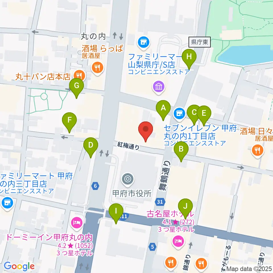 内藤楽器本店周辺の駐車場・コインパーキング一覧地図