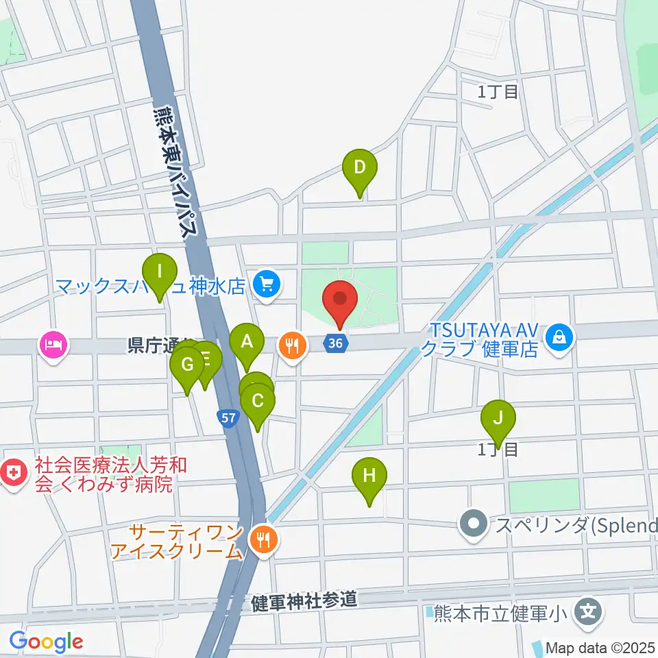 くまもとピアノ周辺の駐車場・コインパーキング一覧地図