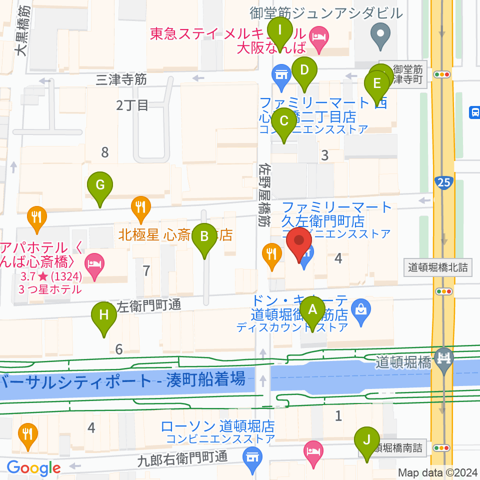 名師堂 大阪店周辺の駐車場・コインパーキング一覧地図