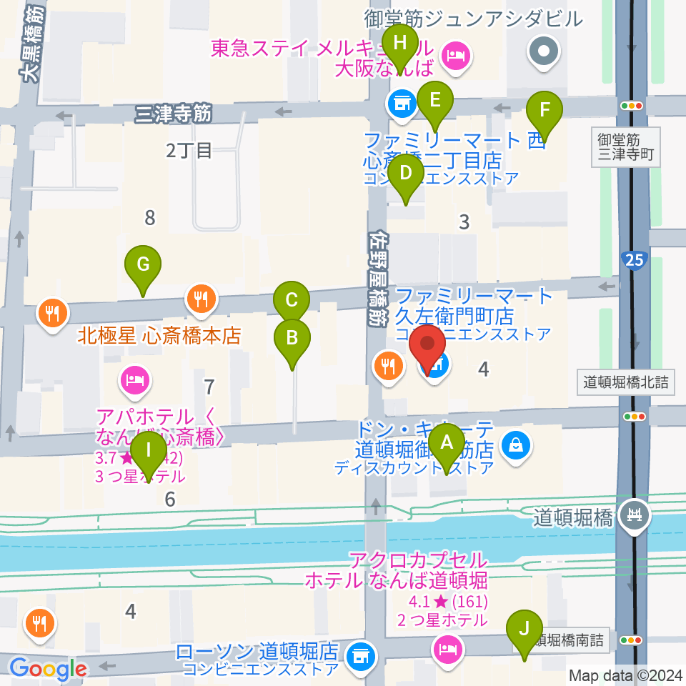 名師堂 大阪店周辺の駐車場・コインパーキング一覧地図