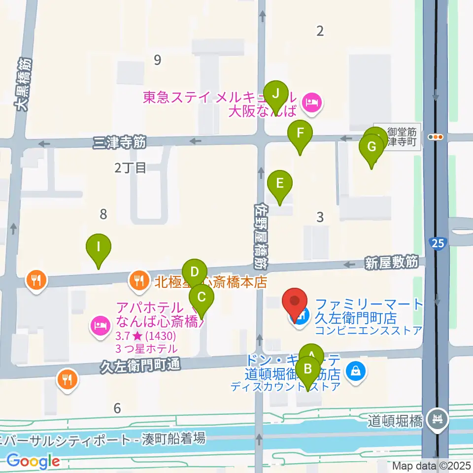 名師堂 大阪店周辺の駐車場・コインパーキング一覧地図