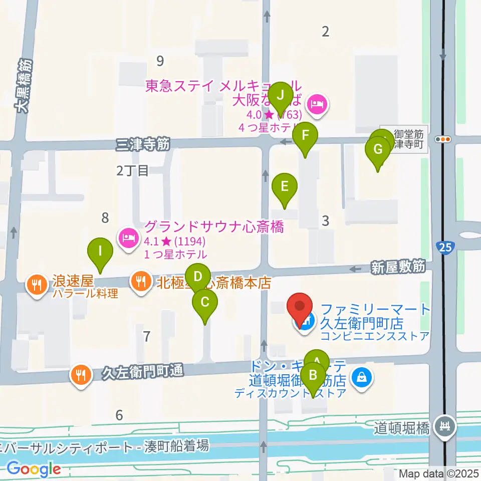 名師堂 大阪店周辺の駐車場・コインパーキング一覧地図