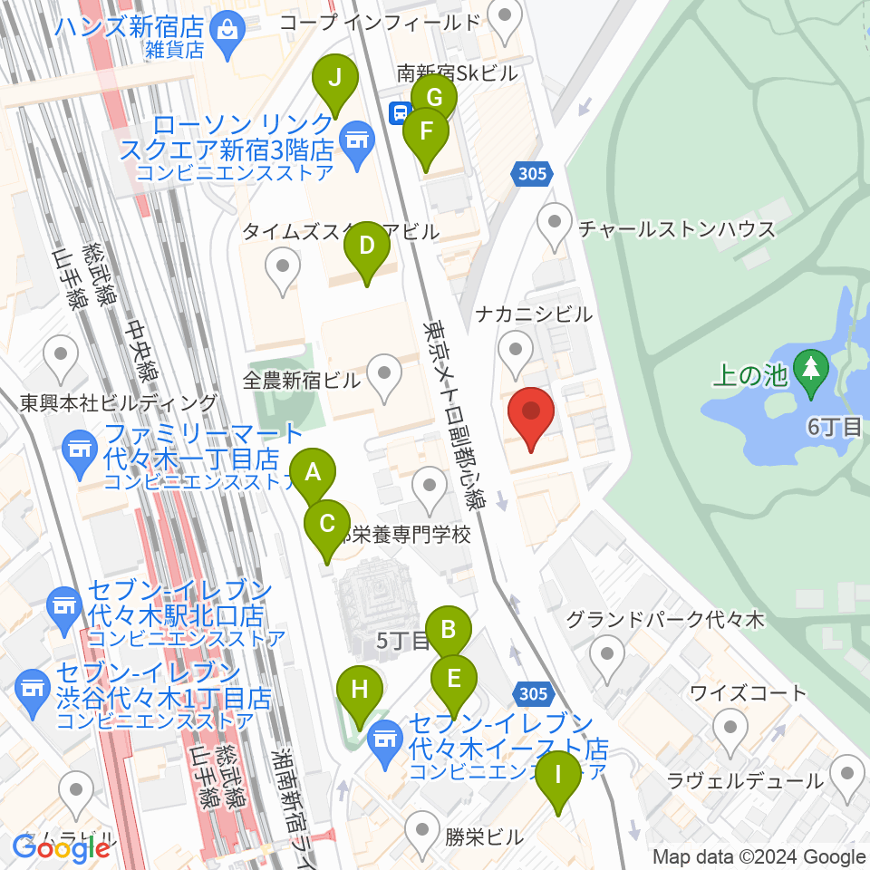 日本ヴァイオリン 東京本店周辺の駐車場・コインパーキング一覧地図