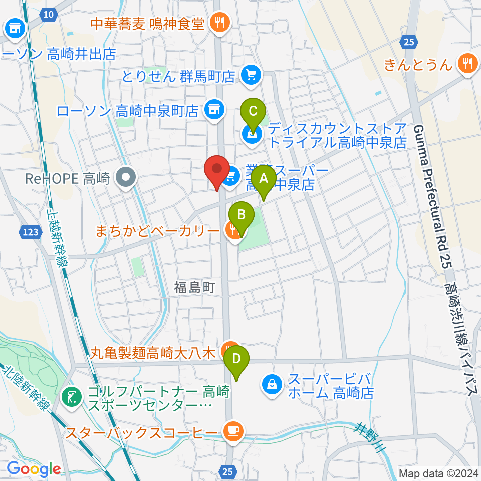 オカダ楽器周辺の駐車場・コインパーキング一覧地図