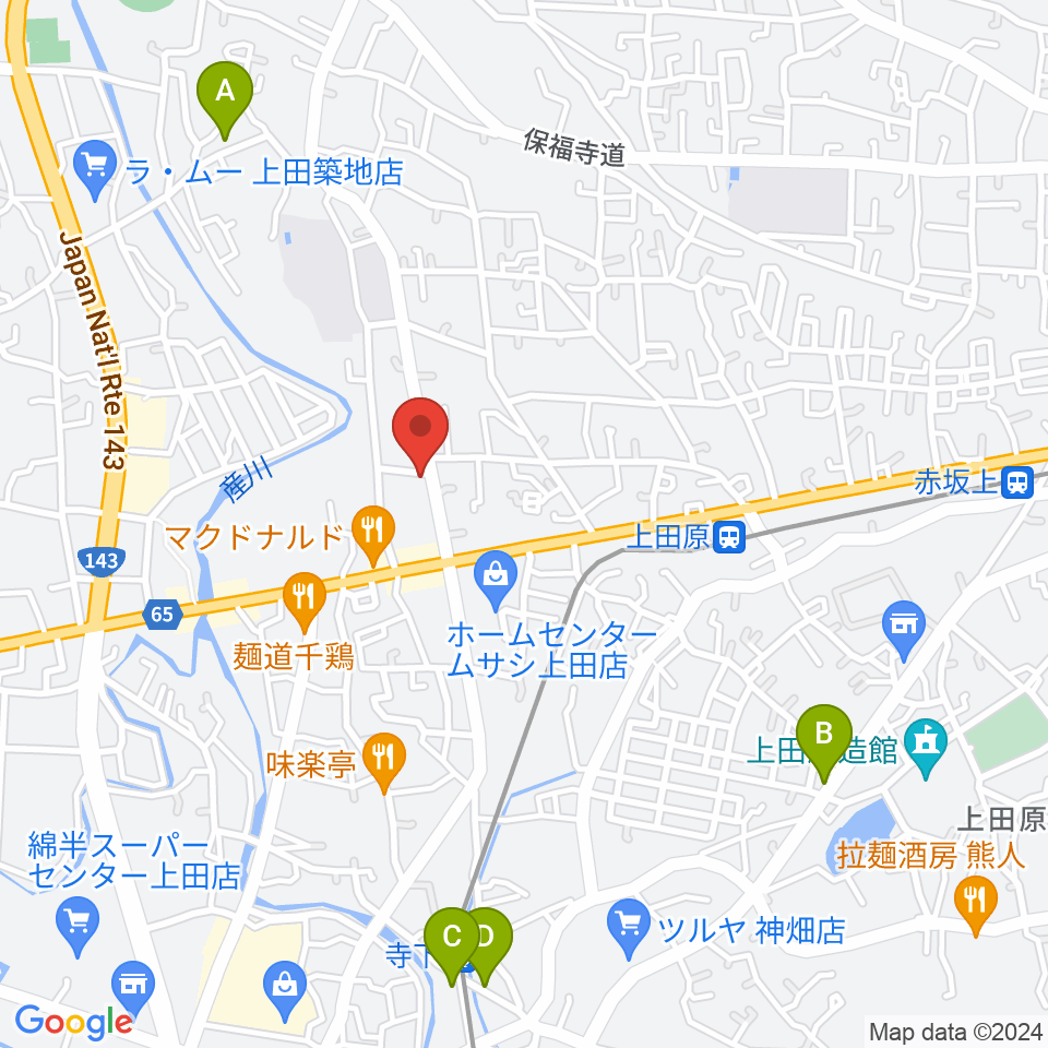 五味和楽器店 上田本店周辺の駐車場・コインパーキング一覧地図