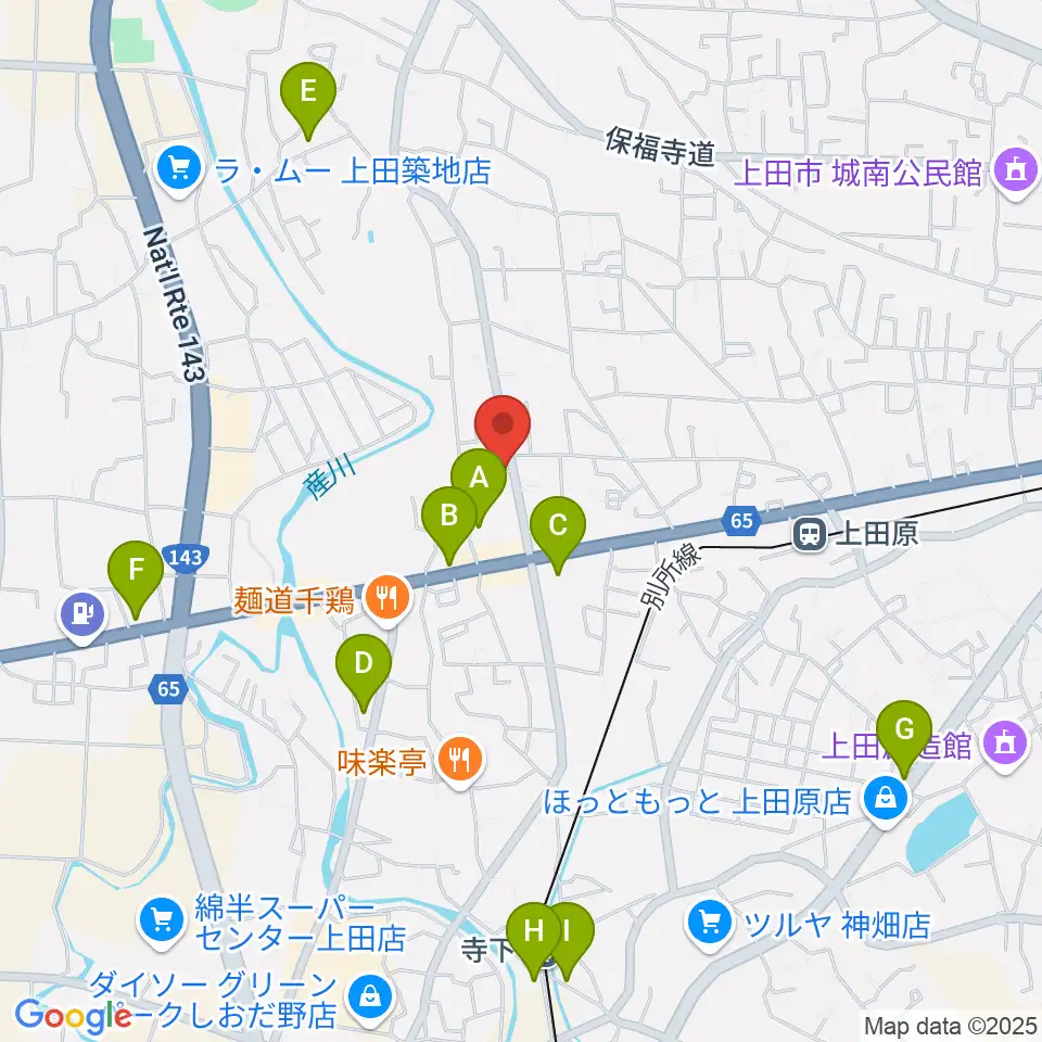 五味和楽器店 上田本店周辺の駐車場・コインパーキング一覧地図