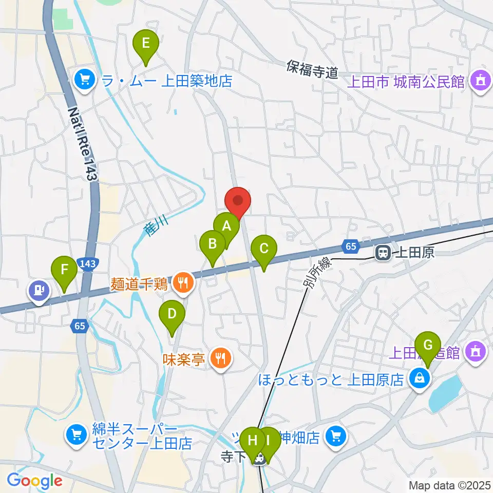 五味和楽器店 上田本店周辺の駐車場・コインパーキング一覧地図