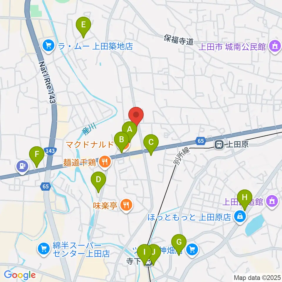 五味和楽器店 上田本店周辺の駐車場・コインパーキング一覧地図