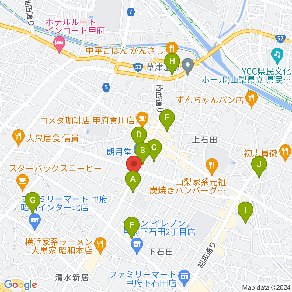 ふるや楽器店周辺の駐車場・コインパーキング一覧地図