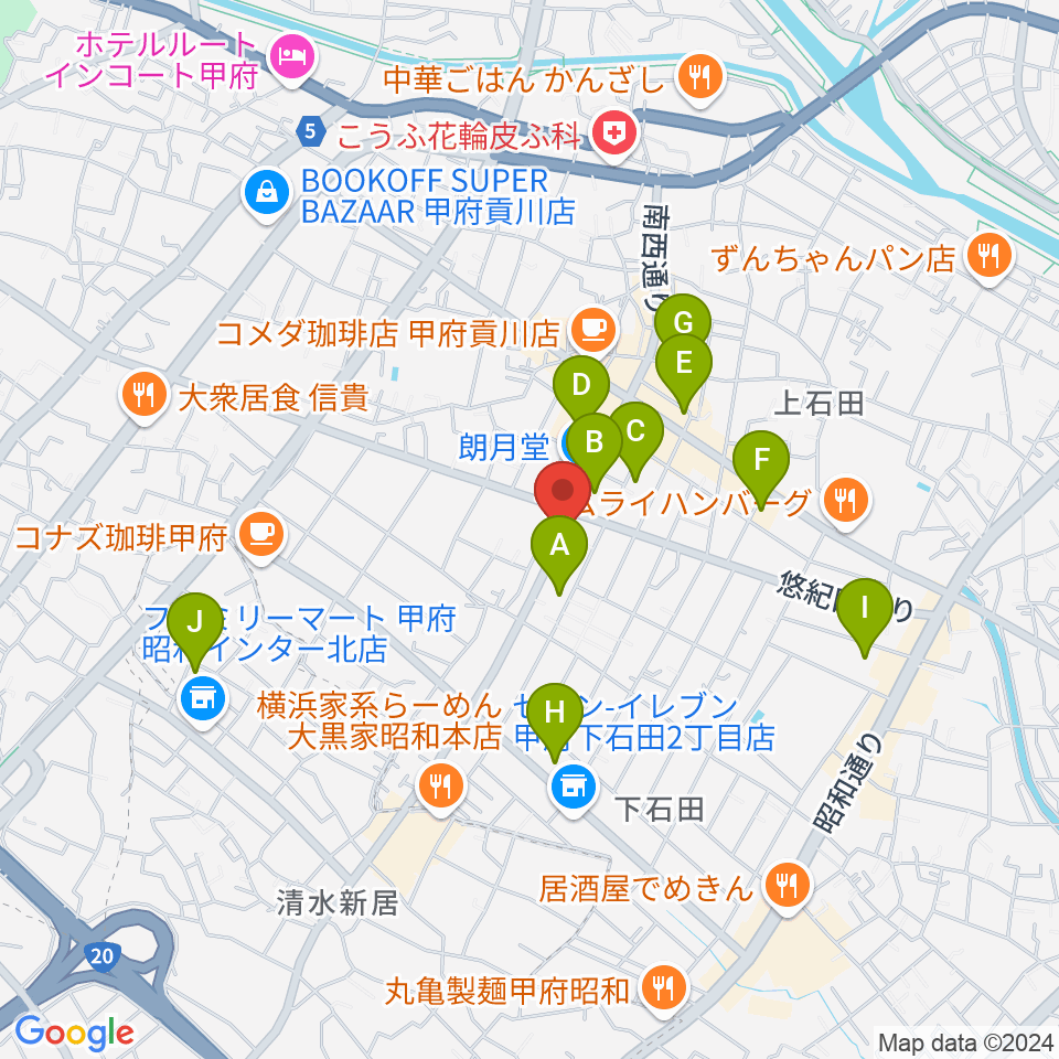 ふるや楽器店周辺の駐車場・コインパーキング一覧地図