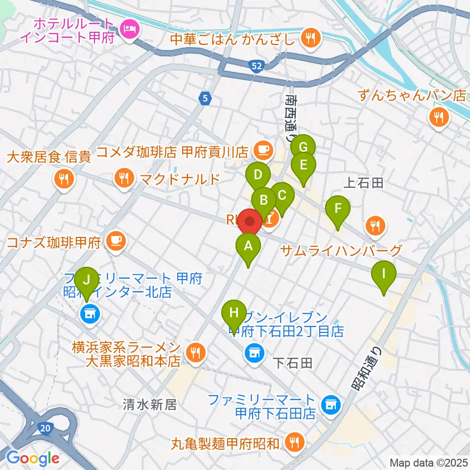 ふるや楽器店周辺の駐車場・コインパーキング一覧地図