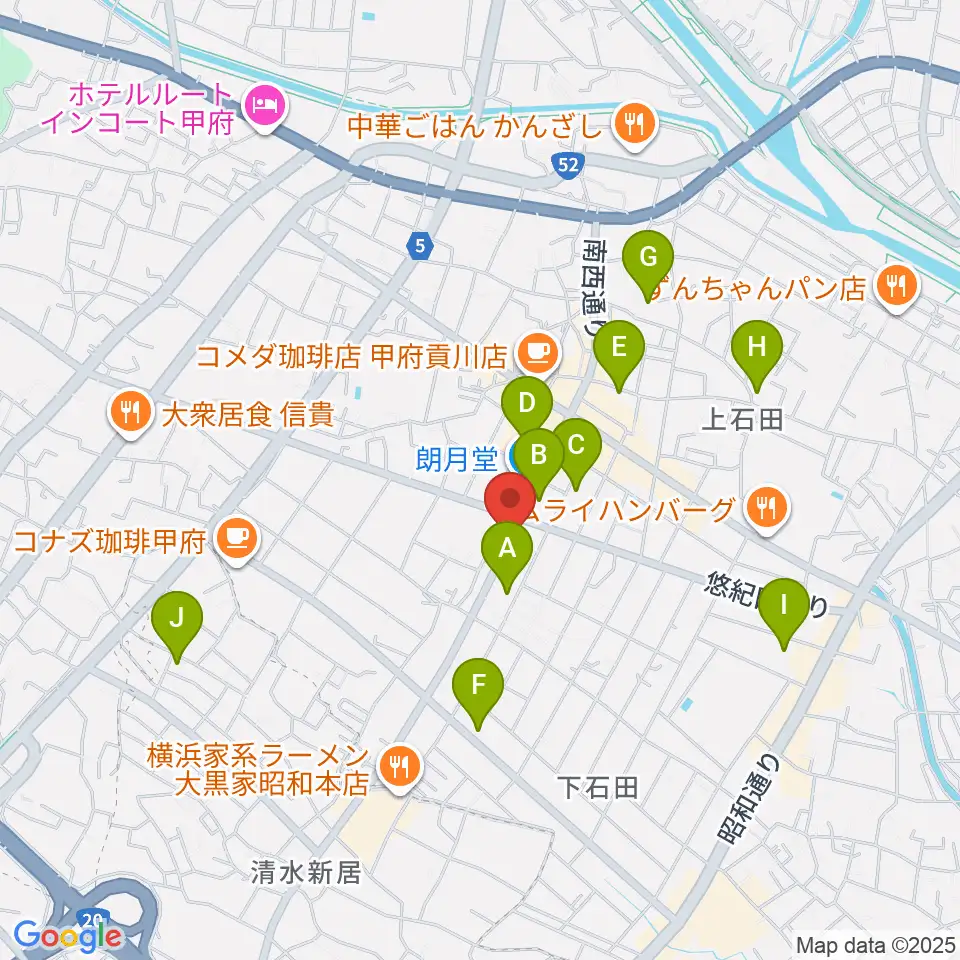 ふるや楽器店周辺の駐車場・コインパーキング一覧地図