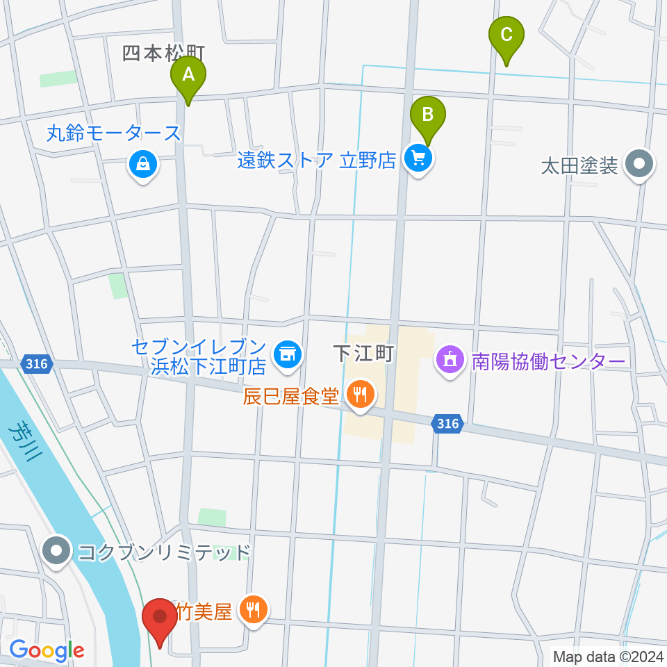 大鳥楽器周辺の駐車場・コインパーキング一覧地図